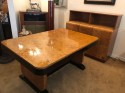Art Deco Dining Room Wood Table with Matching Buffet