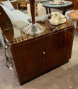Art Deco Custom Sofa Day Bed with Storage Cabinets Macasar Wood