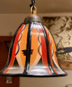 Art Deco Amsterdam School Stained Glass Hanging Lamps
