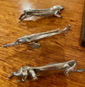 Sandoz Animal Silver Knife Rests with Salt and Pepper Set Rare for Christofle Galia