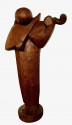 Ferdinand Parpan Art Deco Wood Sculpture Cubist Violinist