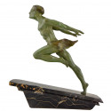 Art Deco Running Man Statue by L Valderi French