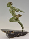 Art Deco Running Man Statue by L Valderi French