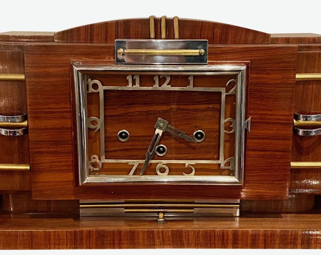 European French Restored Art Deco Modernist Clock Radio Bluetooth