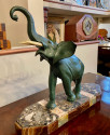 Art Deco Elephant Sculpture on Marble Styled Base