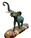 Art Deco Elephant Sculpture on Marble Styled Base
