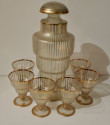 Czechoslovakian Crystal Decanter Set and Glasses from 1920's