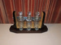 Art Deco Tantalus Decanter Set in Crystal, Wood and Chrome