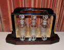 Art Deco Tantalus Decanter Set in Crystal, Wood and Chrome