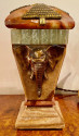 French Art Deco Bronze Elephant Sculptures on Marble with Clock and Garnitures