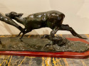 Ary Bitter Bronze Art Deco Sculpture Woman Running with Lambs
