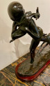 Ary Bitter Bronze Art Deco Sculpture Woman Running with Lambs