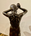  Art Deco Bronze Female Statue by Belgian Artist M. D'Haveloose