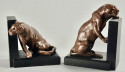 Lionesses Art Deco Bookends by Rodger Godchaux