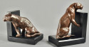 Lionesses Art Deco Bookends by Rodger Godchaux