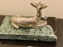 Art Deco Bronze Deer Sculpture by Georges Lavroff 1930