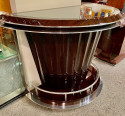 Art Deco Custom Fluted Front Stand Behind Bar with Chrome