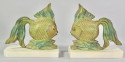 Art Deco Fish Bookends Sculptures