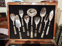 Complete  Silver Set in Wooden Chest by Calderoni