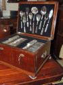 Complete  Silver Set in Wooden Chest by Calderoni