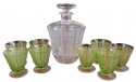 Baccarat Art Deco Decanter and Green Glasses