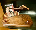 Pre-War Art Deco Wooden Airplane Stand with Picture Frame