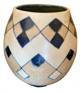 Catteau Boch Freres Art Deco Geometric Stoneware Vase