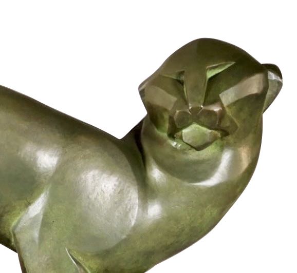 Jean Canneel Cubist Panther by  Art Deco Belgian Sculptor