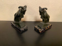 Max Le Verrier 1930s French Mountain Ram Sculpture Bookends 