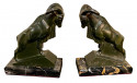 Max Le Verrier 1930s French Mountain Ram Sculpture Bookends 