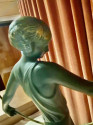Pierre Le Faguays Dancer With Hoop Art Deco Green Patented Sculpture