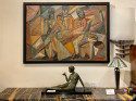 Elisabeth Ronget French Cubist Jazz Trio Painting Art Deco