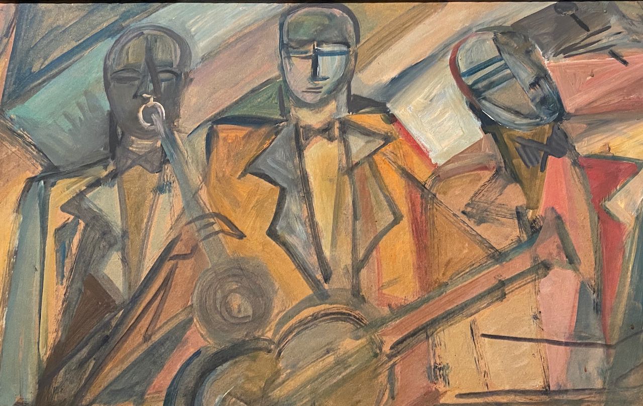 Elisabeth Ronget French Cubist Jazz Trio Painting Art Deco