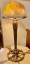 Art Deco Iron and Alabaster Table Lamp