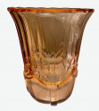 Val Saint Lambert Peach Modernist Olympic Circle Art Deco Vase