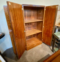 French Art Deco Amboyna Burl Armoire, Book or Storage Cabinet