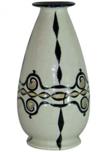 Catteau Boch Freres Art Deco Geometric Stoneware Vase