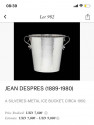 Jean Despres French Silver Metal Champagne Bucket