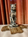 Max Le Verrier Bookends Statues of Dog and Cat French Art Deco