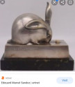  Art Deco Bronze Sculpture of a Rabbit by Edouard Marcel Sandoz, 1930 French