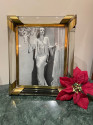 Art Deco Brass and Glass Picture Frame