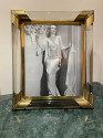 Art Deco Glass and Brass Picture Frame
