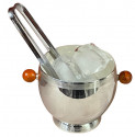 Art Deco Silver Ice Bucket with Bakelite Handles by Osiris