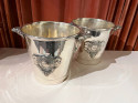 Pair of Silvered Champagne Bucket with Monopole of Reims Insignia
