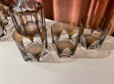Art Deco Mid Century Whiskey Set with Decanter and Six Glasses from Czechoslovakia