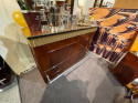 Art Deco Fluted Stand Behind Bar with Matching Stools