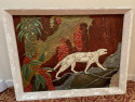 Art Deco Panther Painting French 1920s