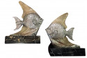 Fish Sculpture Bookends in Silver 