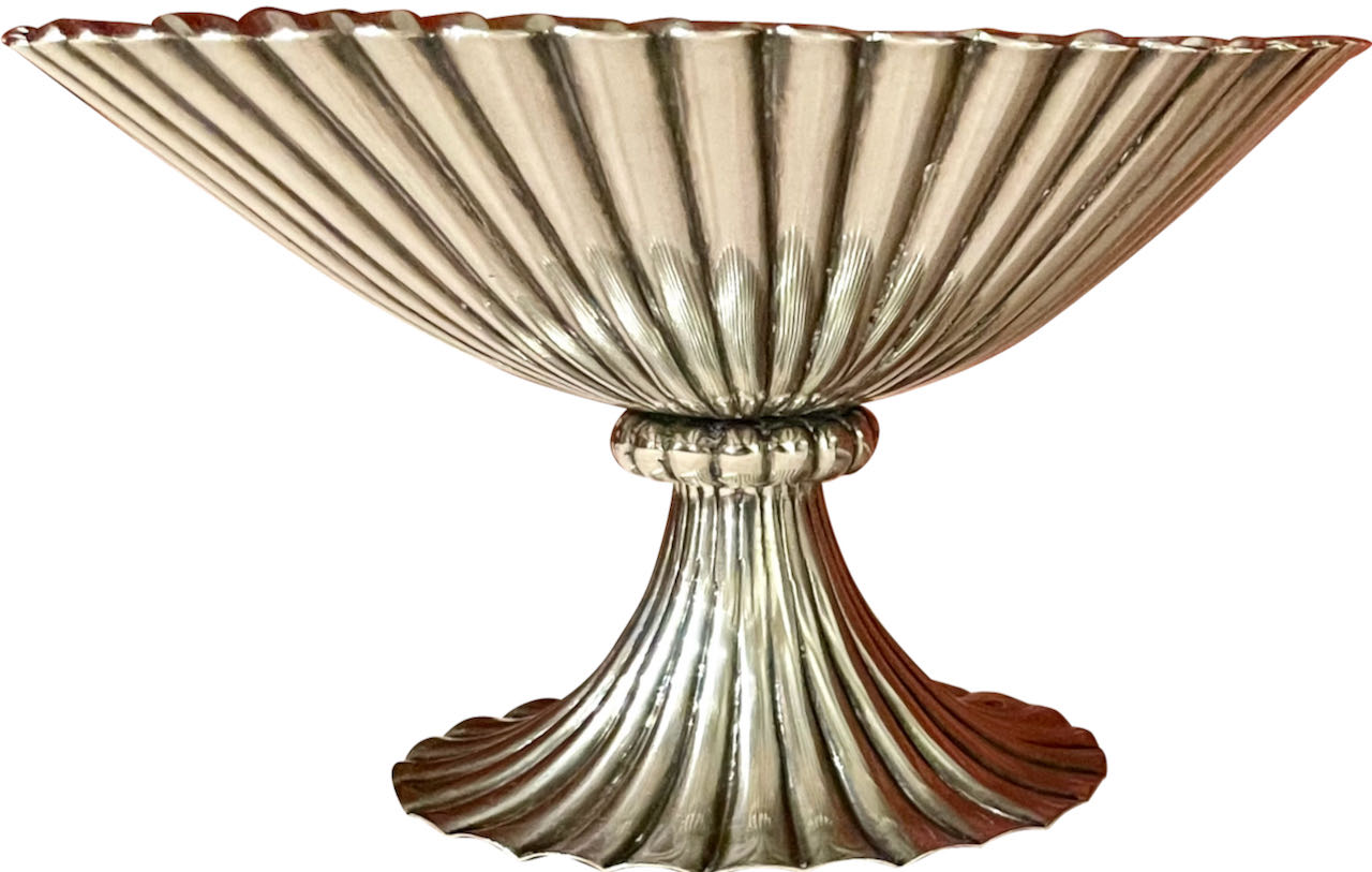 Josef Hoffmann for Wiener Werkstatte Vienna circa 1920 Silver Dish. A Sterling silver bowls hand chased,