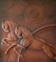 Art Deco Horse Bas Relief 1930's Interior Large Copper Design